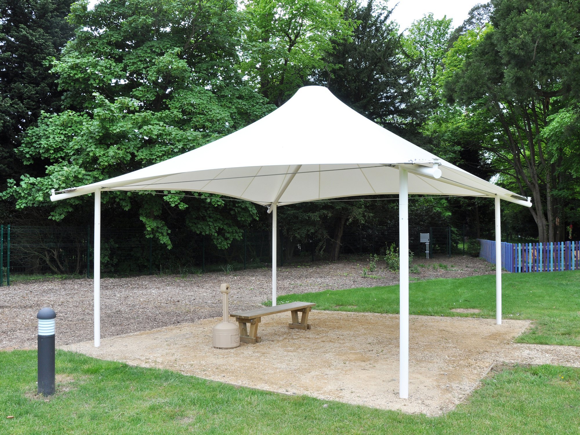 "unveiling tranquility: the allure of tensile gazebo structures"